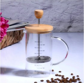 Resim UltraMint Bambu Kapaklı French Press 600ML, Şık ve Dayanıklı Kahve Demleme Aracı 