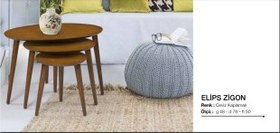 Resim Bengi Zigon OSM ELİPS Model Kayın Torna RETRO ayak Parlak ceviz Natüre El Yapım 