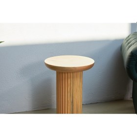 Resim Treg Çam Yan Sehpa Masif Ahşap Çam Ağacı 