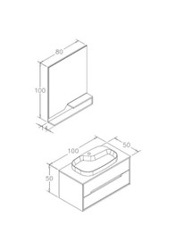 Resim Orka Galia Ella Banyo Dolabı Takımı 100 Cm Çok Renkli 