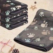 Resim 1'li Paket Yumuşak ve Rahat Pati Desenli Peluş Köpek Battaniyesi - Makinede Yıkanabilir, Tüm Boyutlar İçin (Küçük ile Orta Irklar), Dayanıklı & Konforlu Ev/Dış Mekan Kullanımı, Dekoratif Köpek Aksesuarı 