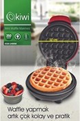 Resim Kiwi Mini KSM-2400W Kırmızı Yapışmaz Plakalı Waffle Makinesi 