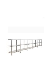 Resim 43x465x200 3 Katlı 5 Li Bitişik Galvaniz Çelik Raf Arşiv Depo Kiler Rafı 