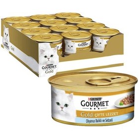 Resim Gourmet Gold Okyanus Balıklı Ve Sebzeli Kedi Konservesi 24 x 85 G 