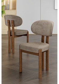 Resim Canisa Radon Serisi Mdf 90x168 Sabit Traverten Mutfak Masa Takımı 6 Cappucino Sandalye Traverten Masa Cappucino Masa 