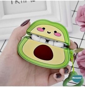 Resim PSR aksesuar Avokado Cartoon Figürlü Silikon Kulaklık Kılıfı Pro 2 ile uyumlu 