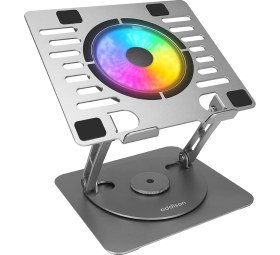 Resim Addison AD-RC35 360 Derece Dönebilen Fanlı Rgb Işıklı Ayarlanabilir Metal Laptop Stand 