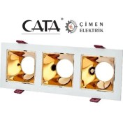 Resim Cata Ct 5088 3 Lü Beyaz Rose Spot Kasası 