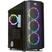 Resim Power Boost JBST-X58RGB-650 650W 80+ 4x Rainbow Fan Mid Tower ATX Bilgisayar Kasası Siyah 