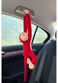 Resim Elleri Yapışan Oyun Ve Uyku Arkadaşı Peluş Maymun Oyuncak Sarılan Maymun M0001 Kırmızı 