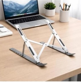 Resim Katlanabilir Alüminyum Dizüstü Bilgisayar Standı, 2in1, Ayarlanabilir 7 Kademeli 
