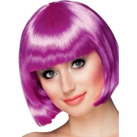 Resim Mor Renk Parti Peruğu Küt Saç 