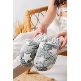 Resim Slipcat Kadın Yıldızlı Peluş Ev Terliği Çeyiz-bohça Terliği 