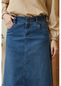 Resim Neways 2252-Denim Püsküllü Etek Koyu Mavi 