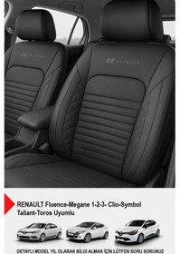 Resim İstanbul Serisi Deri Oto Koltuk Kılıfı Renault Fluence-megan 1-2-3-clio-symbol-tailant-toros 