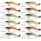 Resim 12 adet Premium Yumuşak Karides Yemi Seti - Gerçekçi Tasarım, Dayanıklı ve Etkili Tatlı ve Tuzlu Su Balıkçılığı için, Balık, Köstebek, Bass, Walleye ve Levrek Yakalamak İçin Mükemmel, Balıkçılık Malzemeleri | Canlı Yemler | Dayanıklı Yemler, Balıkçılık Aksesuarları 
