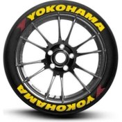 Resim Kom Yokohama Sarı Kalıcı Lastik Yazısı Yokohama Sticker 8 Kit 