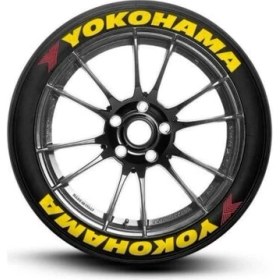 Resim Kom Yokohama Sarı Kalıcı Lastik Yazısı Yokohama Sticker 8 Kit 