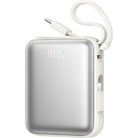 Resim Joyroom Jr-pbf27 10000mah 22,5w Dahili Çift Kablolu Mini Güç Bankası Şarj Cihazı Beyaz 