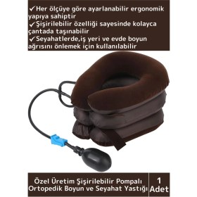 Resim Wintoup Özel Üretim Yüksek Kaliteli Ortopedik Şişirilebilir Pompalı Kompakt Seyahat Kamp Fıtık Boyun Yastığı 