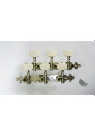 Resim Klasik Gitar Nikel Renk 3+3 Burgu Seti + Vida 