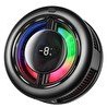 Resim Hadron CX19 Manyetik 15W Kablosuz Şarjlı RGB Isı Göstergeli Telefon Soğutucu Fan Siyah 