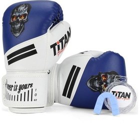 Resim Titan Sport Mavi Beyaz Kurukafa Desenli Boks Eldiveni 2'li Set Çok Renkli 