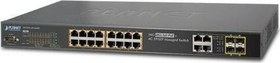 Resim L2+ Yönetilebilir Switch (L2+ Managed Switch)&lt;br&gt;16-Port 10/100/1000Base-T IEEE 802.3 at/af Po Planet