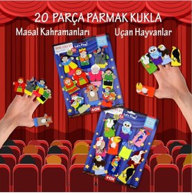 Resim 2 Set - 20 Parça Tox Masal Kahramanları ve Uçan Hayvanlar Parmak 