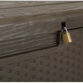 Resim Csb Store Rattan Görünümlü Bahçe Depolama Sandığı 124X55X56 cm - Kilitli Çok Amaçlı Saklama Kutusu 