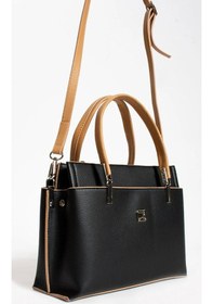 Resim Just Polo Kadın Siyah Camel Gofraj Kabartma Desenli Mıknatıslı Çıtçıt Kapama El Çantası Mh4031mh Siyah - Camel 