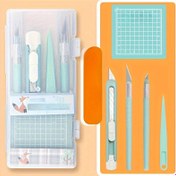 Resim 1 Set PVC DIY Scrapbooking Alet Seti - Geri Çekilemeyen Zanaat Kalemleri, Hassas Oyma Bıçakları, Pense, Kesme Izi Mat - Ofis ve El Sanatları Malzemeleri Seti 