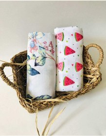 Resim 2'Li Çok Amaçlı Müslin Örtü Battaniye Çok Renkli 