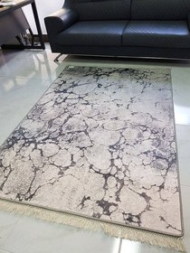 Resim Gri Beyaz Yatak Odası Halısı Dekhera W1001-2 - 120X180 / Dot Taban 