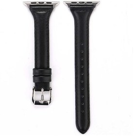 Resim Ekılıf - İos Watch 42mm Uyumlu - Kordon Deri Kordon Krd-28 - Siyah 
