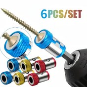 Resim 6 Adet Evrensel Manyetik Şurup Sapan Tutucu Seti, Phillips Bits için Kaymaz Alüminyum Metal Manyetik Yüzükler, Elektrik Gerektirmez 