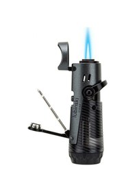 Resim Lubinski Metal Gri Puro Seti 1 Torch Çakmak, 60 Ring V-cut Puro Kesici 8084at 