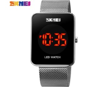 Resim Hanyang Gümüş Skmeı Üst Marka Lüks Erkek Izle Paslanmaz Çelik Kayış Spor Saatler Erkek LED Haneli Kol Saatleri Su Geçirmez Saat Reloj Hombre (Yurt Dışından) 