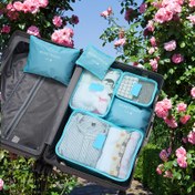 Resim 6 Adet Lvxingshouna Gizli Cep Seyahat Organizerleri - Kıyafetler, İç Çamaşırlar, Sütyenler ve Aksesuarlar için Çok Bölmeli Dayanıklı Polyester Bagaj Saklama Çantaları, Bavul & Seyahat Çantaları için Yer Tasarruflu Minimalist Tasarım, Verimli Paketleme Çözümü | File Malzeme Cepleri | Pürüzsüz Yüzey Bitişi, Seyahat Bagajı 