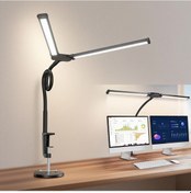 Resim Neevoyu Masaüstü İki Kafa Led Işıklandırma, 3000k-6500k Çift Renk Sıcaklığı, 10 Seviye Parlaklık, Esnek Açı, Usb Besleme, C-klasp Tutucu 
