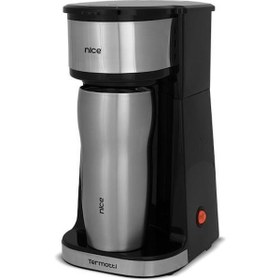 Resim NİCE T5 Termottı Çelik Termos Bardaklı Özel Filtre Kahve Makinesi 