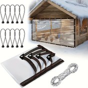 Resim 1 Adet Ağır Hizmet Tipi Su Geçirmez Tavuk Kümesi Tarp Örtüsü, Ayarlanabilir Elastik Bungee Kordonlarla - Yırtılmaya Dayanıklı, Büyük Walk-in Kümesler İçin Kolay Kurulum, Halat ve Metal Halkalar Dahil, Dış Mekan Kümes Aksesuarı|Fonksiyonel Dış Mekan Örtüsü|Dayanıklı Plastik Malzeme, Tavuk Kümesi Aksesuarları 