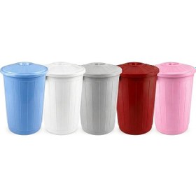 Resim Çöp Kovası 70 Lt Plastik Çöp Kovası Kapaklı Büyük Boy Çöp Bidonu Dayanıklı Çöp Kovası Mavi 