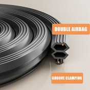 Resim 4m/157.48in Siyah Çift Katmanlı Hava Yastığı ve Derz Tutma Hava Geçirmezlik - Pencereler, Kapılar, Garajlar ve Araçlar için Ayrılabilir Sızdırmazlık Kauçuk Şeridi, Kolay Kurulum İçin Turuncu Kenarlarla Hava Geçirmez Tasarım, Hava Geçirmez Sızdırmazlık | Modern Hava Sızdırmazlık | Esnek Sızdırmazlık, Kapılar İçin Hava Geçirmez Sızdırmazlık 