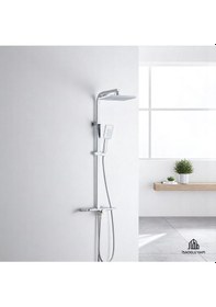 Resim İsaoğlu Yapı Duş Sistemi Ekstra Büyük Tepe Başlık Dokunmatik Sistem Pirinç Yağmurlama Duş Başlığı Gri 