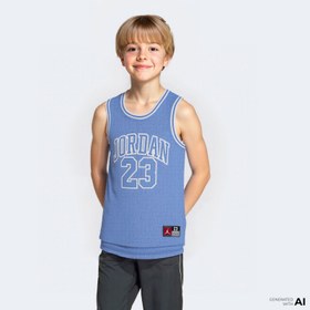 Resim Jordan 23 Jersey Çocuk Mavi Basketbol Forması 