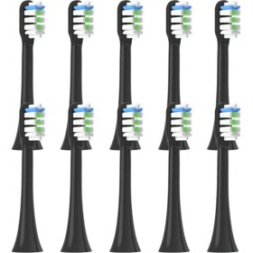 Resim Auralia Brevity Soocas X3 X3PRO X3U X5 V1 D3 Elektrikli Diş Fırçası Için 10 Adet Vakumlu Paketlenmiş Yedek Fırça Başlığı, Siyah (Yurt Dışından) 