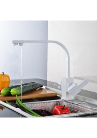 Resim Mutfak Eviye Bataryası Dual Flow Su Aritma Çikişl Beyaz Renk 