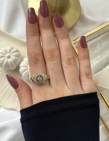 Resim Geometrik Form Gold Yüzük 