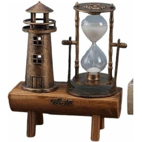 Resim Dekoratif Kum Saati Deniz Feneri Retro Masa Hediyeli Eşya Çok Renkli 